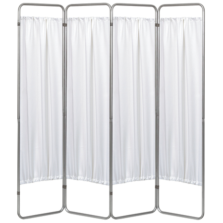 OMNIMED 4 Section Economy Privacy Screen with Vinyl Panels, White 153094-10